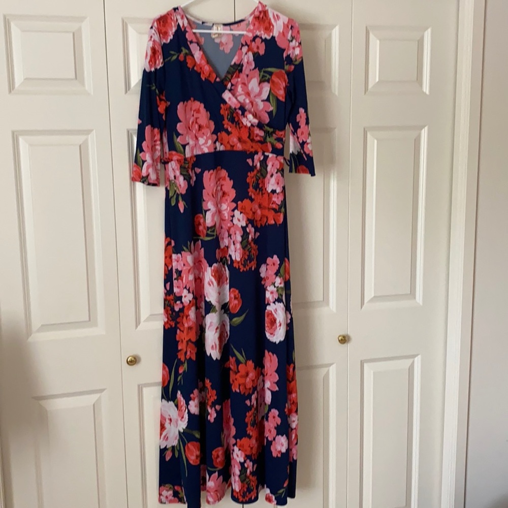 Navy floral Maxi dress